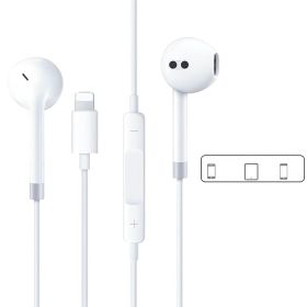 Lightning In-ear Headphones For IPhone14,13,12,11,7,8 Plus, XS, With Lightning Connector, IPhone Wired Earbuds, Built-in Remote Control To Control Mus