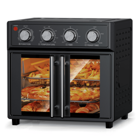 Bread Machine Oven 26QT Large Capacity French Double Door Air Fryer 1700w 7 Preset Menus 7-in-1 Multifunctional for baking, baking, grilling, toast