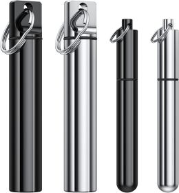 4 Pieces Metal Portable Toothpick Holder