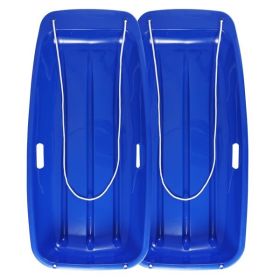 2pcs 88*42*11cm Plastic Snow Sled Double Blue