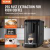 VEVOR Automatic Espresso Machine - Built-In Grinder, 15 Bar Auto Coffee Machine with 15-Level Grinding Settings