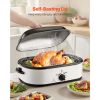Roaster Oven, 18QT Electric Roaster Oven, 150-450 F Adjustable Temp Electric Roasting Pan, Multifunctional Electric Roaster Oven with Self-Basting Lid