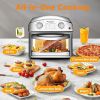 Stainless Steel 12-Liter Air Fryer, Dual Knob Control, 450°F Temperature Range, 60-Min Timer, Presets for French Fries, Pizza, Chicken, Fish