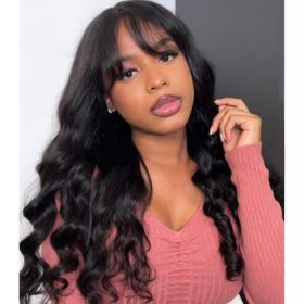 Full Machine Made Wig Body Wave Natural Color Density (Option: 8inch)