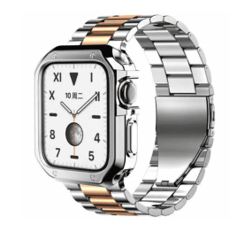 Stainless Steel For Watch IWatch Band (Option: SilverRose Gold-45mm)