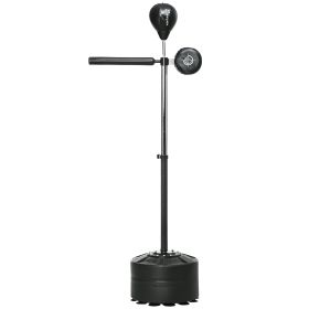 Free Standing Boxing Bag with Stand, Punching Speed Bag Reaction Bar Challenge with Suction Cups, 64-81in Adjustable Height for Teenagers and Adults, (Option: Black-855x200x200 mm)