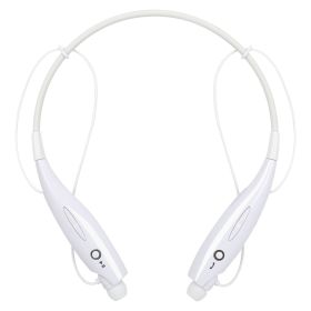 Wireless Stereo Headsets Sport Neckband Headphones In-ear Magnetic IPX4 Waterproof Earbuds With Built-in Mic Call Vibrate Alert Number Broadcast Runni (Option: White)