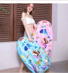 Children's water inflatable paddling floating row swimming circle thickened leisure can lie flat swimming circle (Color: Swimming supplies-blue)
