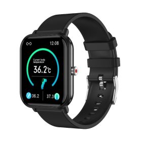 Applicable To Android Smart Watch Huaqiang Blood Pressure Measurement Heart Rate Blood Oxygen Exercise Bracelet Watch (Color: Black)