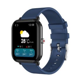 Applicable To Android Smart Watch Huaqiang Blood Pressure Measurement Heart Rate Blood Oxygen Exercise Bracelet Watch (Color: Blue)