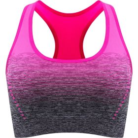 1pc/2pcs/3pcsMedium Support Two Tone Racer Back Sports Bra, Fitness Workout Running Yoga Bra (Color: Rose Red, size: M(6))