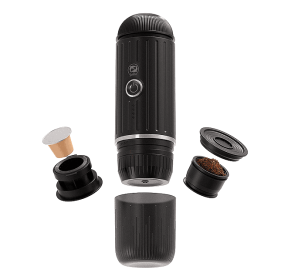 PSME2218B 100W Car coffee machine 2in1 capsule + coffee powder heated 88-92°C brewing extraction wireless charging endurance extraction coffee 150 cup (PSME2218B: PSME2218B)
