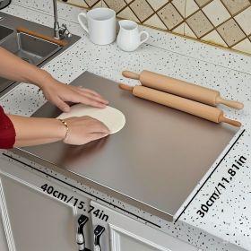 Stainless Steel Cutting Board with Lip for Kitchen Chopping Boards for Countertop Large Metal Cutting Board over Sink Suitable for Meat Fruits Vegetab (size: 30cm*40cm)