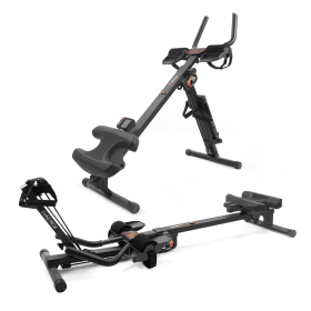 3IN1 Ab & Core Trainer Pro with Resistance Bands | Foldable Exercise Machine for Full Body Workout & Muscle Toning, Home Gym Equipment (Color: Black)