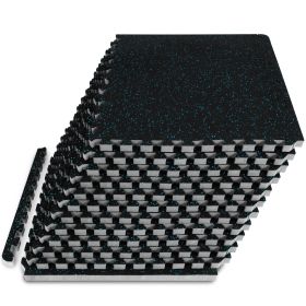 Rubber Top Exercise Puzzle Mat (Option: 3/4 in  Blue  48 Sq Ft   12 Tiles)